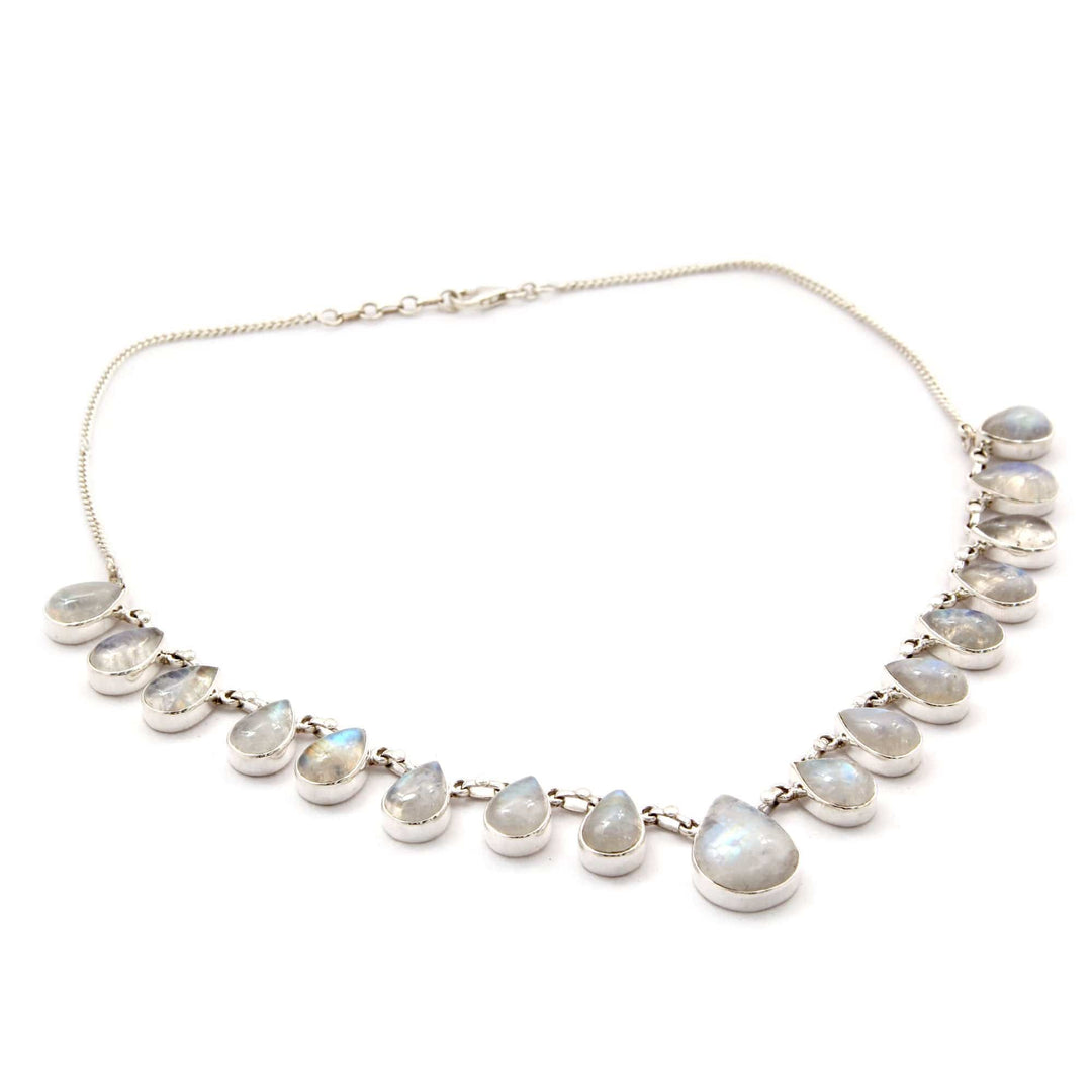Hand Made Moonstone Jewelry Sterling Silver Necklace - Luminous Light