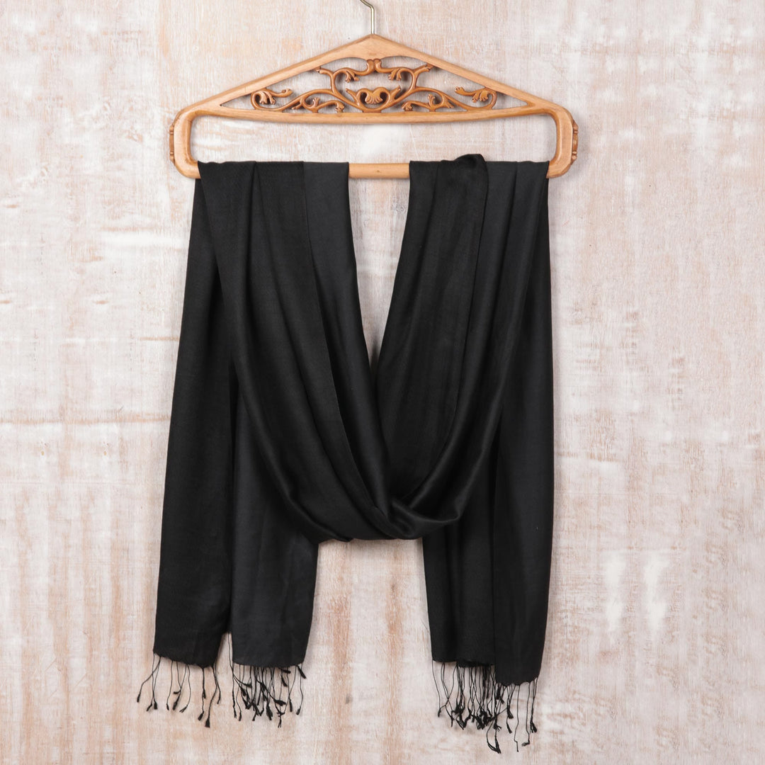 Indian Silk Shawl Wrap - Onyx Nights