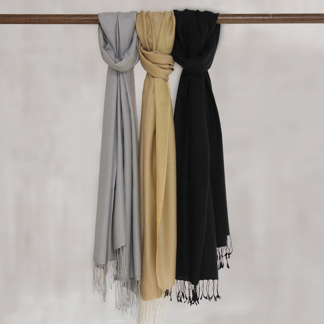 Indian Silk Shawl Wrap - Onyx Nights