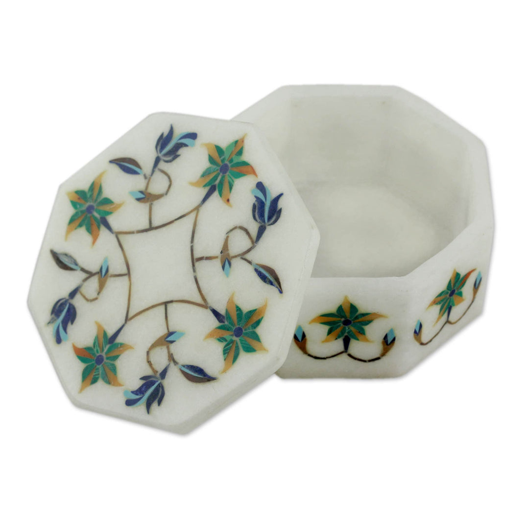 Fair Trade Marble Inlay Jewelry Box - Green Lily Garland