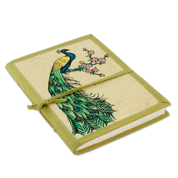 Handmade Paper Journal with 48 Pages - Peacock Journeys