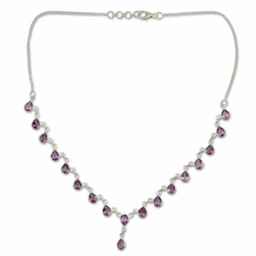 Sterling Silver and Amethyst Y-necklace - Mystical Femme