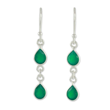 Sterling Silver and Green Onyx Earrings - Mystical Femme