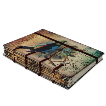 Rustic Bird Theme Journal of Handcrafted Paper - Message in Song