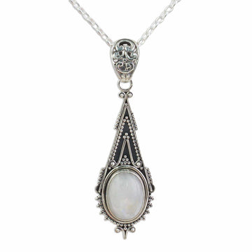Handcrafted Moonstone Sterling Silver Necklace - Moonlight Radiance