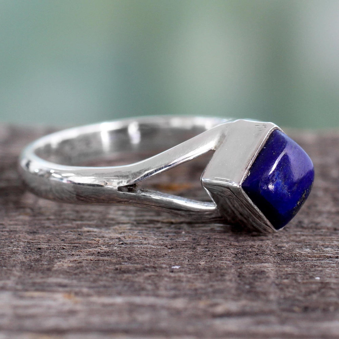 Sterling Silver Ring with Lapis Lazuli - Regal Blue