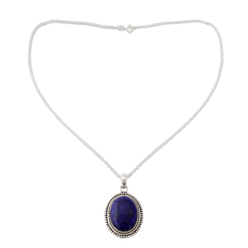 Lapis Lazuli Pendant on Artisan Crafted 925 Silver Necklace - True Clarity