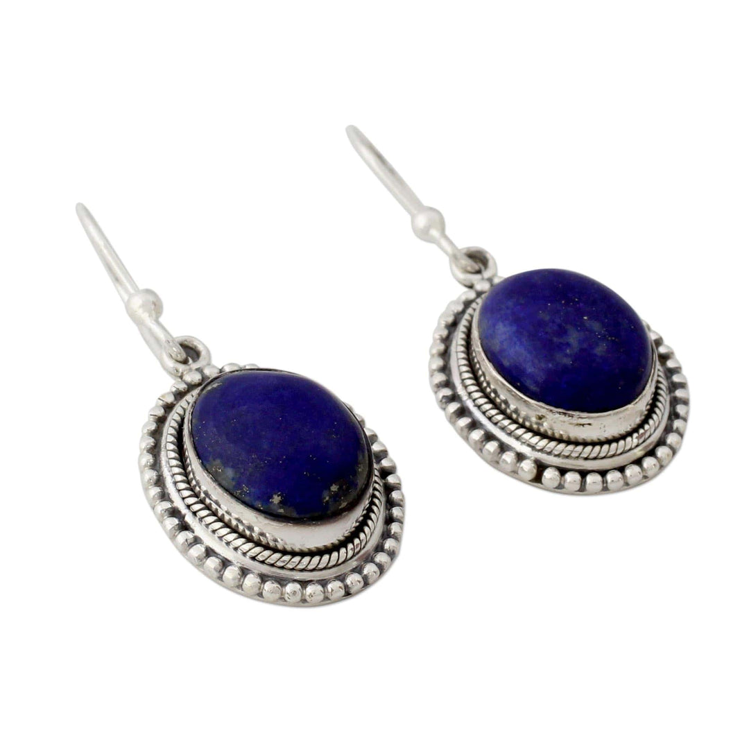 Lapis Lazuli on Artisan Crafted 925 Silver Hook Earrings - True Clarity