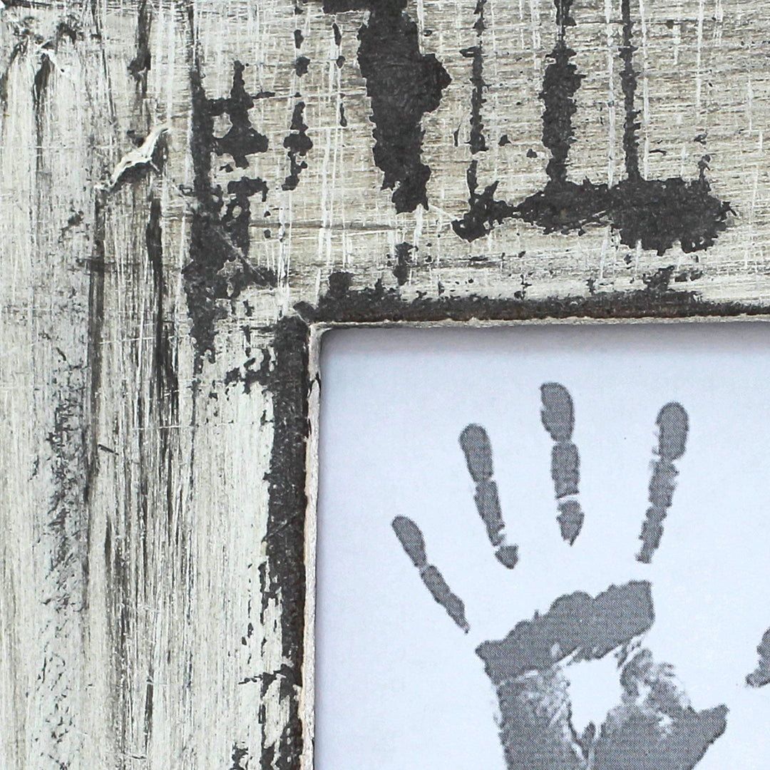 White Distressed Square Photo Frame (3x3) from India - Rustic White