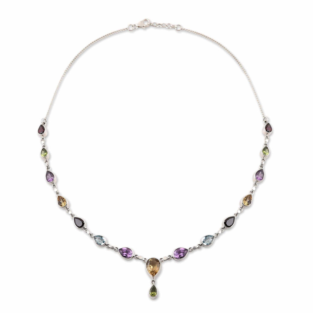 Rainbow Bliss Sterling Multi-Gemstone Pendant Necklace - Rainbow Bliss