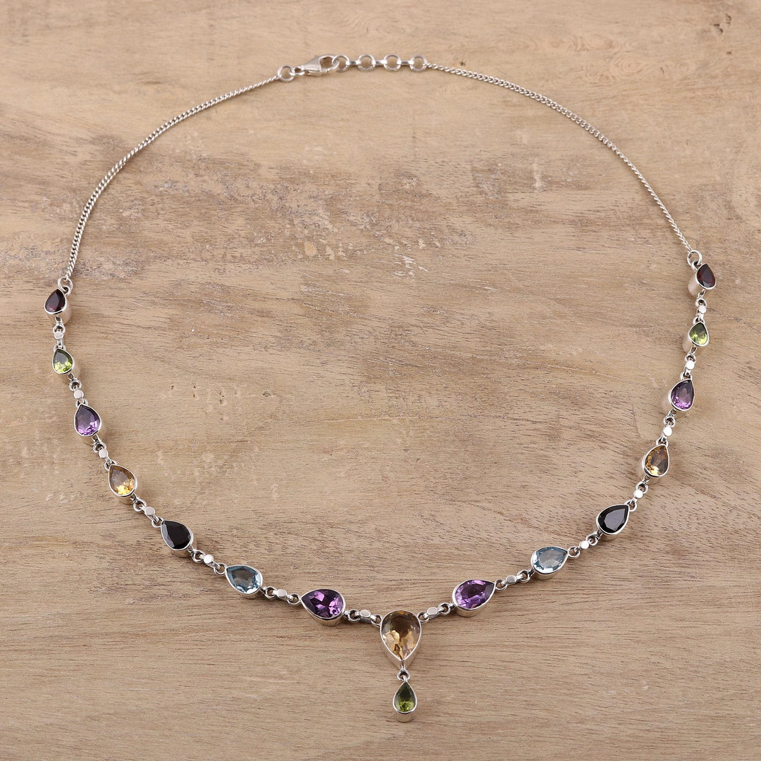 Rainbow Bliss Sterling Multi-Gemstone Pendant Necklace - Rainbow Bliss