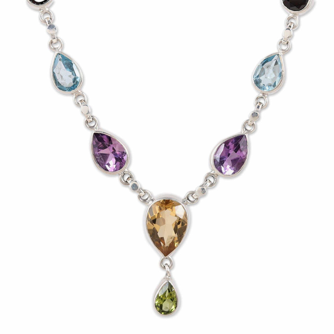 Rainbow Bliss Sterling Multi-Gemstone Pendant Necklace - Rainbow Bliss