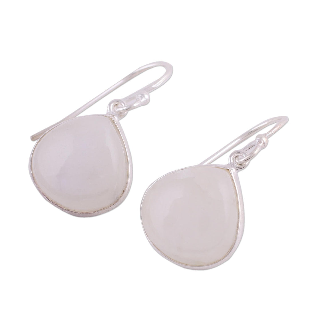 Rainbow Moonstone and Sterling Silver Dangle Earrings - Dancing Soul