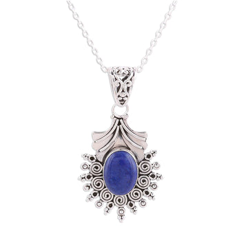 Lapis Lazuli and Sterling Silver Pendant Necklace - Deep Eternity