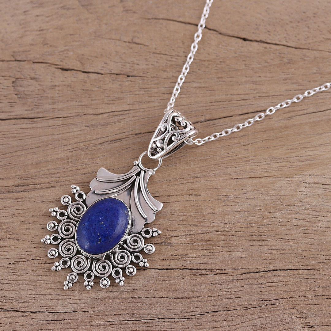 Lapis Lazuli and Sterling Silver Pendant Necklace - Deep Eternity