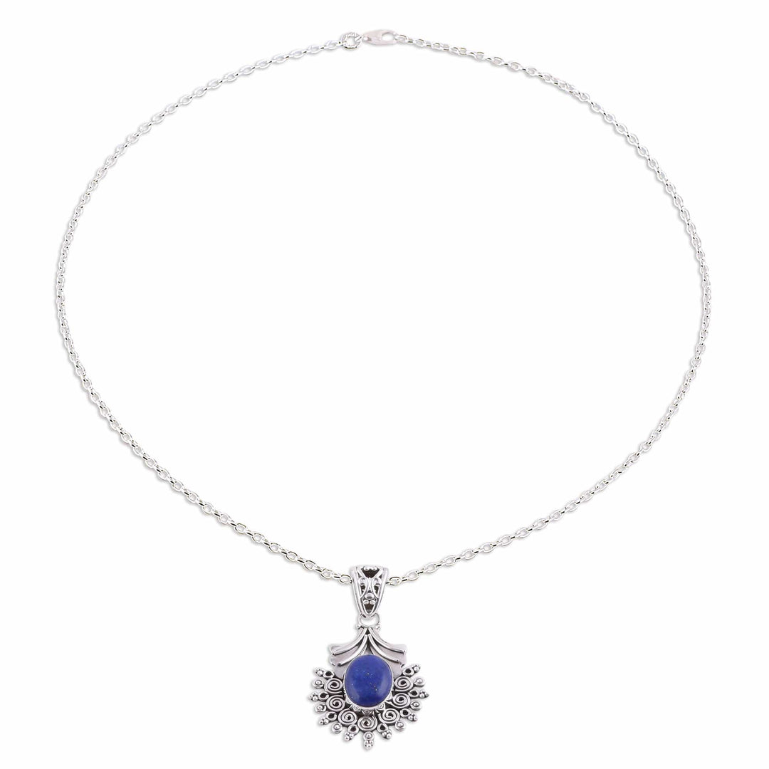 Lapis Lazuli and Sterling Silver Pendant Necklace - Deep Eternity