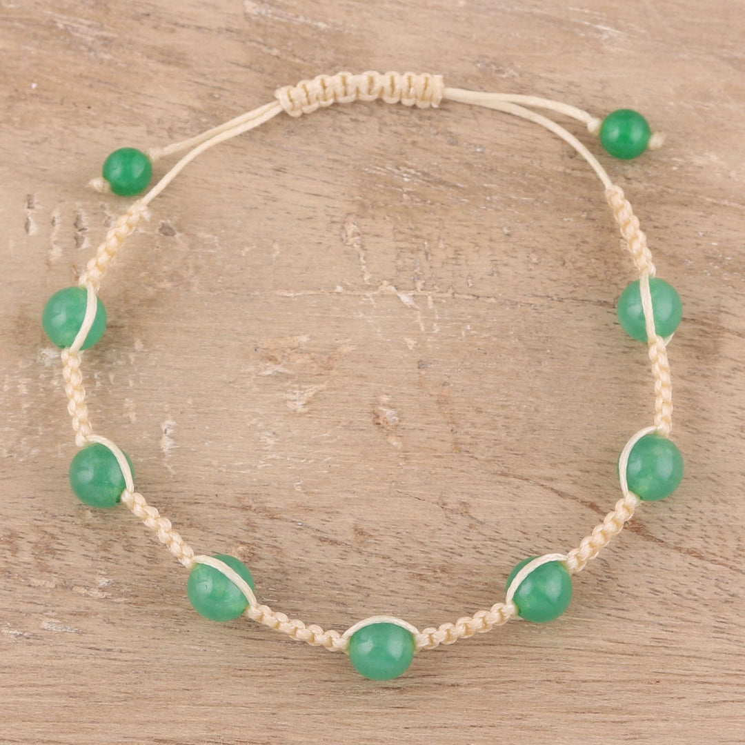 Green Quartz Beaded Macrame Bracelet - Green Attraction