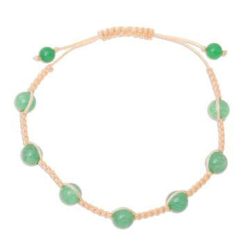 Green Quartz Beaded Macrame Bracelet - Green Attraction