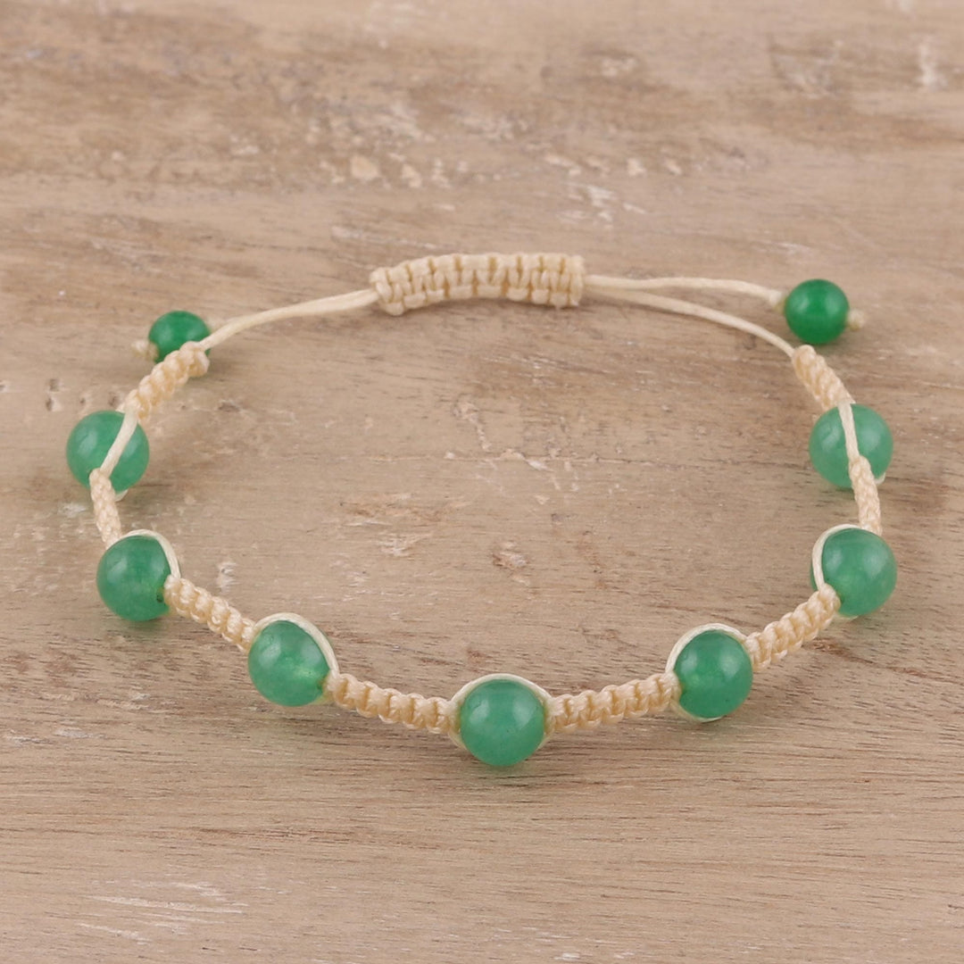 Green Quartz Beaded Macrame Bracelet - Green Attraction