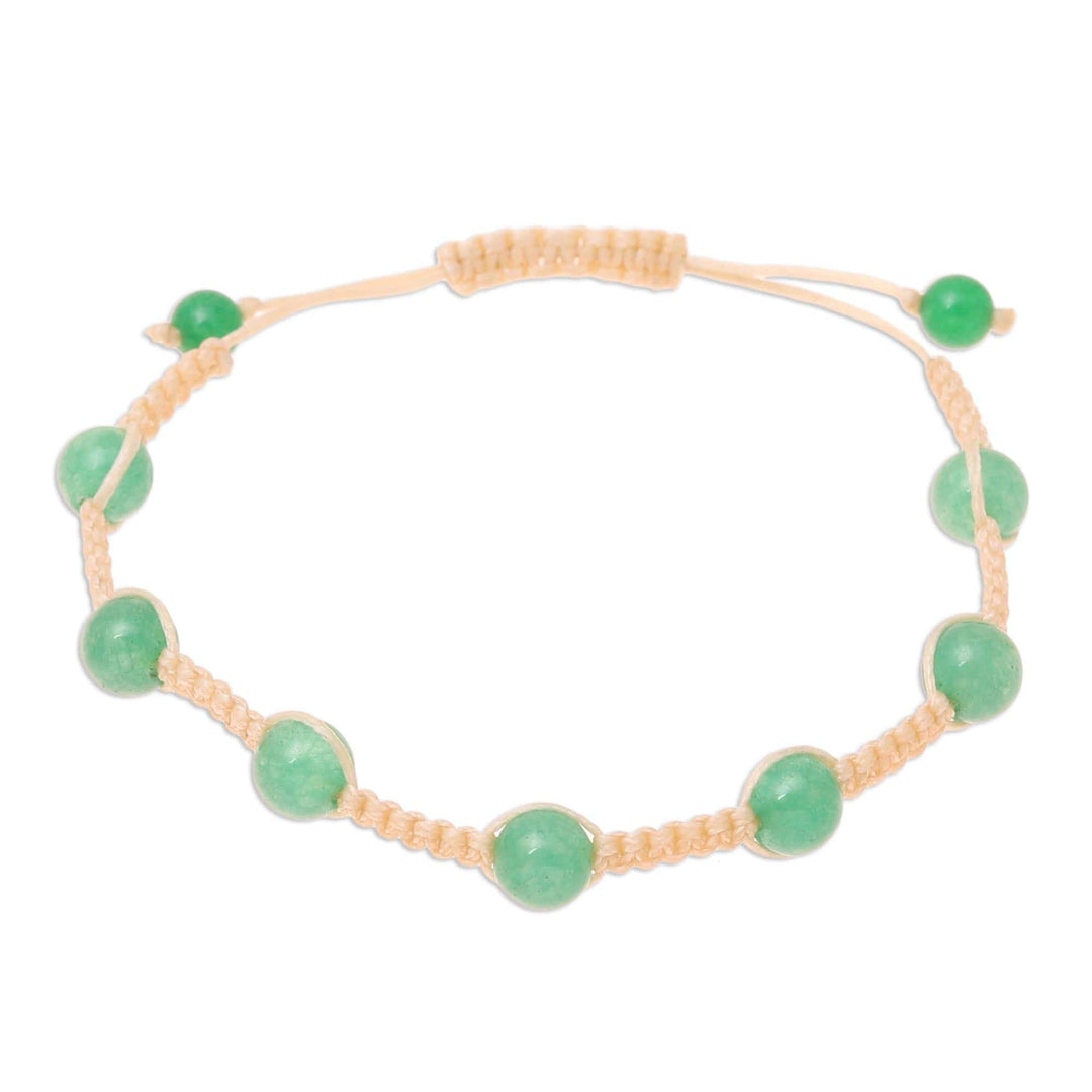 Green Quartz Beaded Macrame Bracelet - Green Attraction