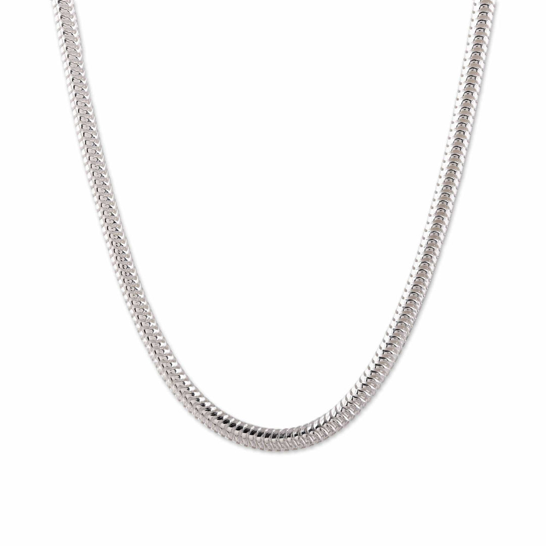 Sterling Silver Omega Chain Necklace from India - Omega Appeal