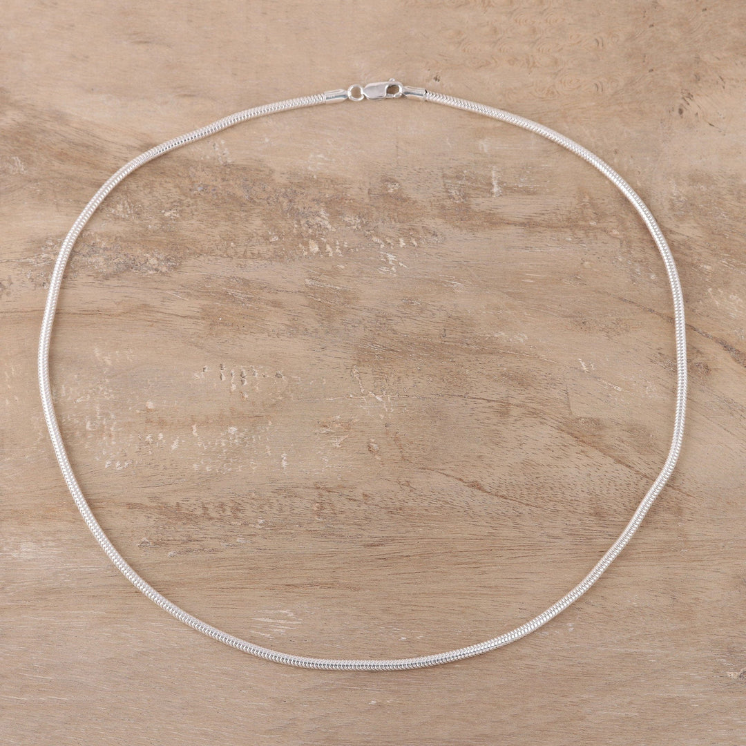 Sterling Silver Omega Chain Necklace from India - Omega Appeal