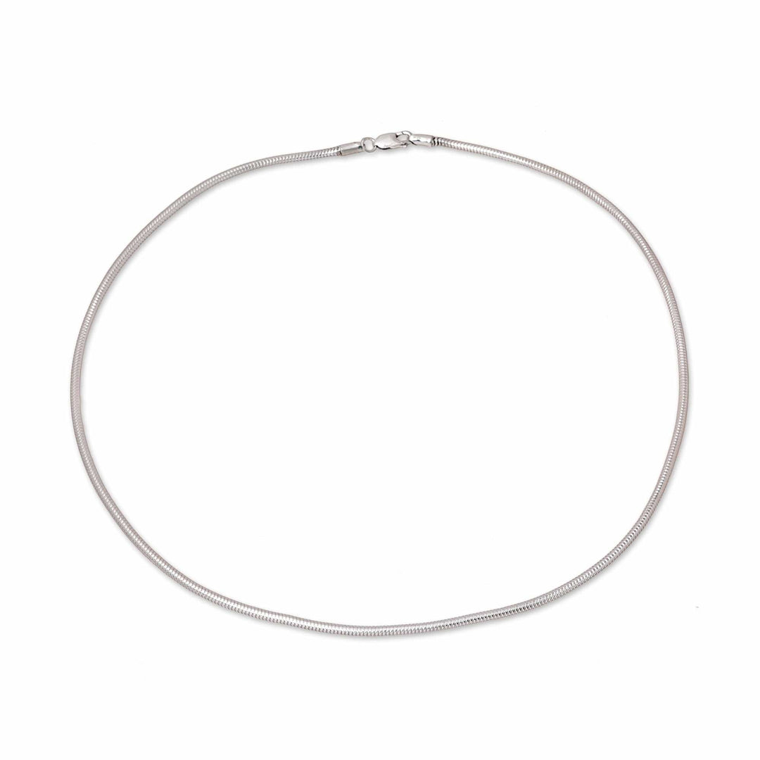 Sterling Silver Omega Chain Necklace from India - Omega Appeal