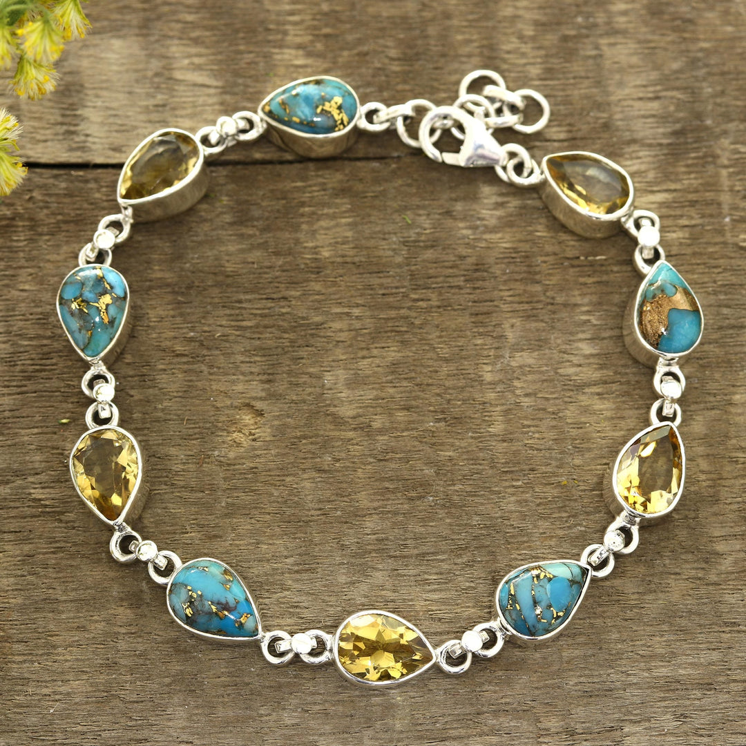 Citrine Link Bracelet - Tears of India