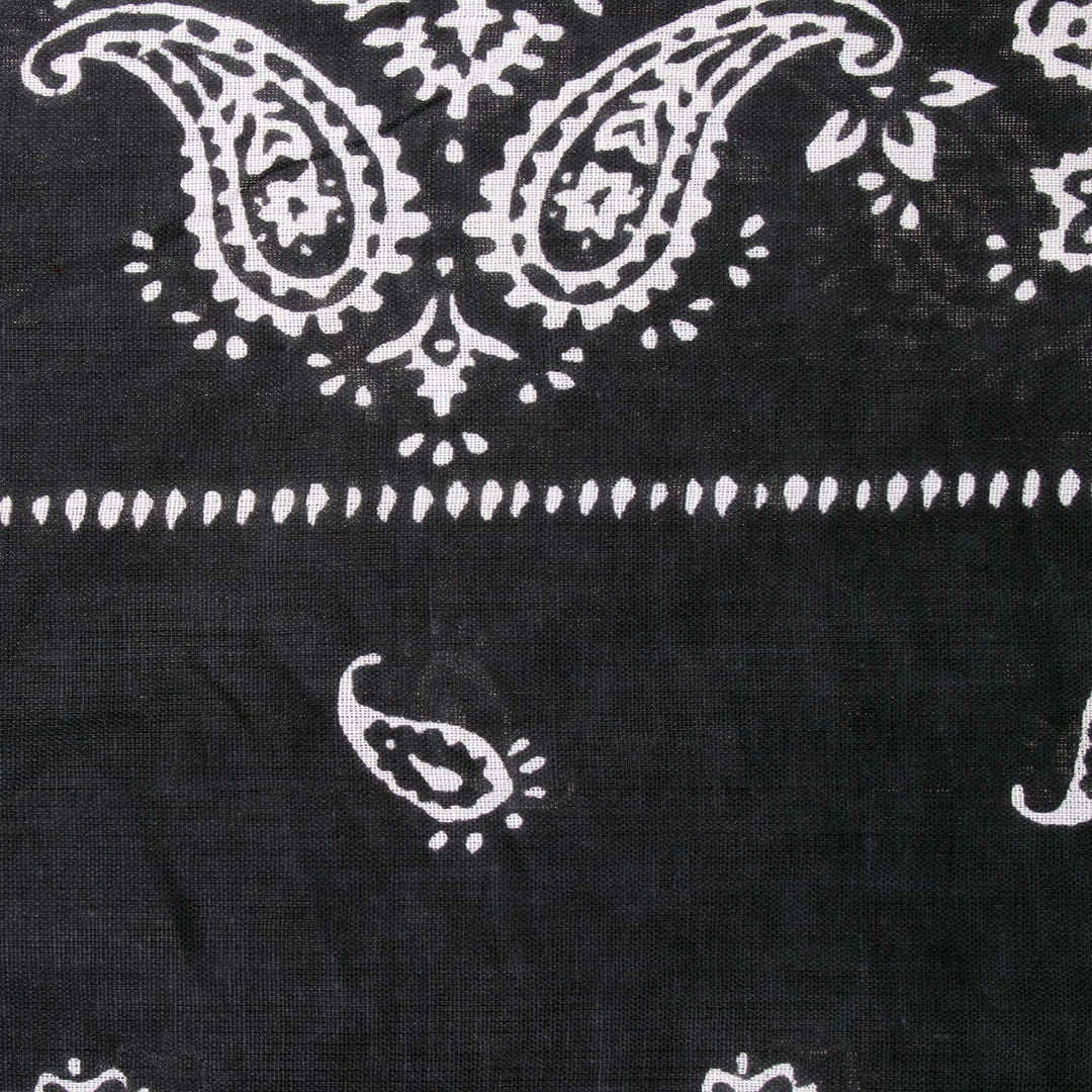 Paisley Print Cotton Shawl in Charcoal from India - Paisley Charcoal