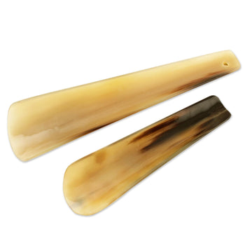 Natural Horn Shoehorns from India (Pair) - Refined Stroll