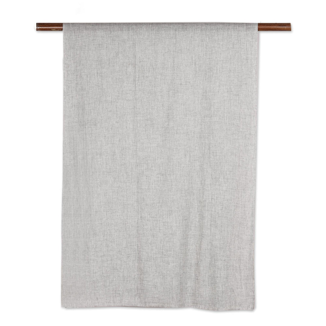 Soft Indian Cashmere Wool Woven Grey Shawl - Neutral Grey Allure