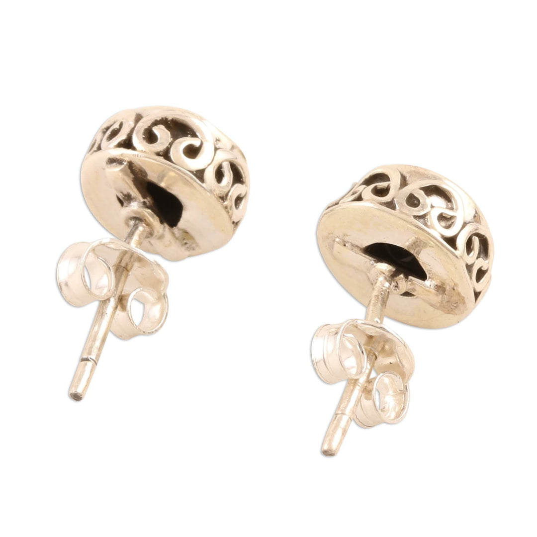 Small Black Onyx Stud Earrings - Black As Night