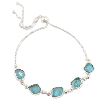 Freeform Blue Apatite Link Bracelet - Modern Harmony