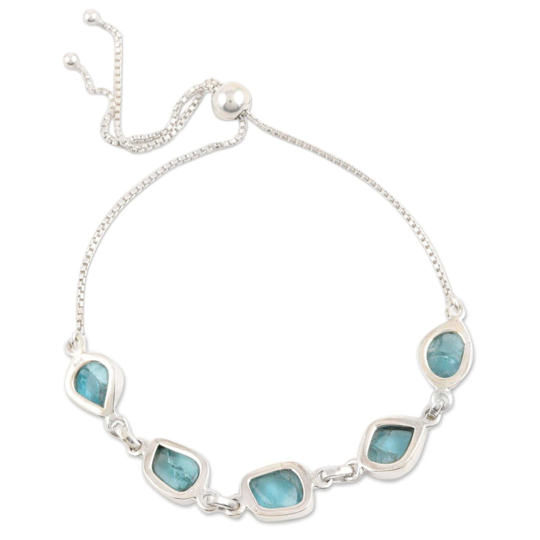 Freeform Blue Apatite Link Bracelet - Modern Harmony