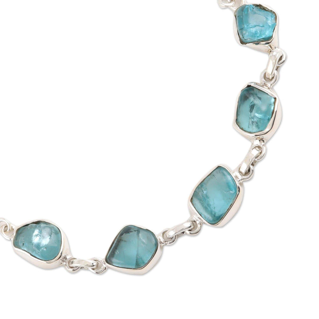 Freeform Blue Apatite Link Bracelet - Modern Harmony