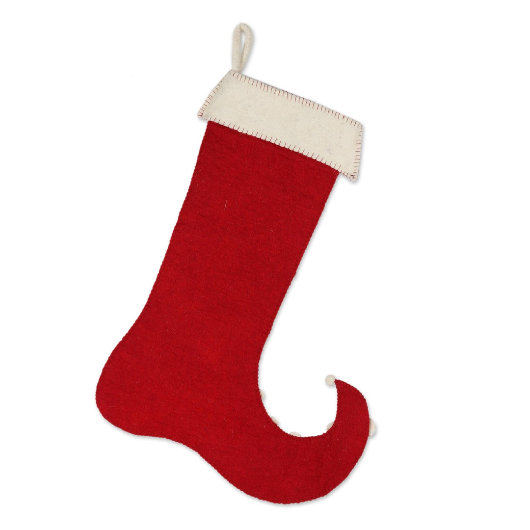 Wool Stocking - Floral Christmas