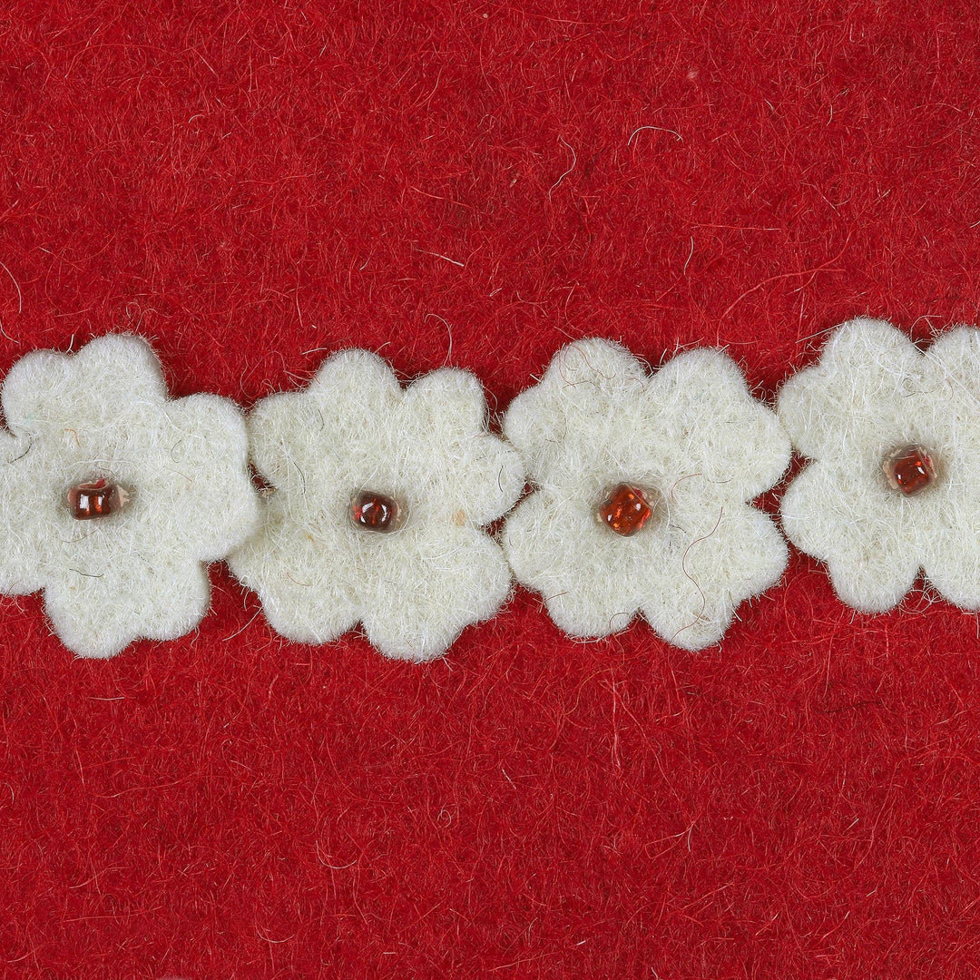 Wool Stocking - Floral Christmas