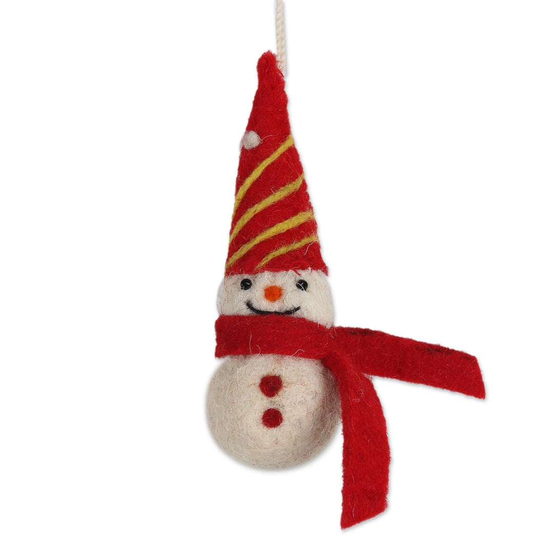 Wool Ornaments - Set of 6 - Silly Snowmen