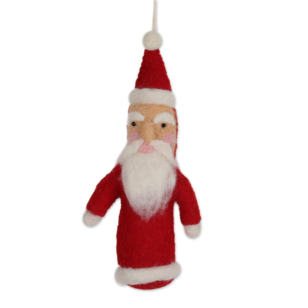 Wool Ornaments - Set of 4 - Santa Greetings