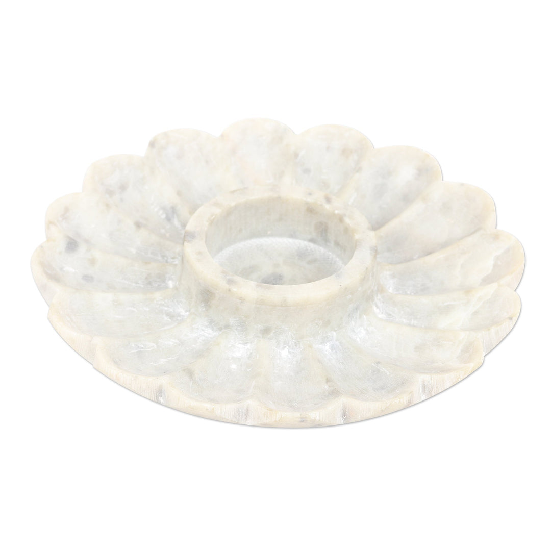 Hand Carved Soapstone Tealight Holder - Blossom Glory
