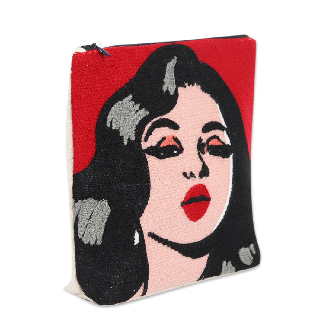 Artisan Made Embroidered Cotton Cosmetic Bag - Delhi Glamour