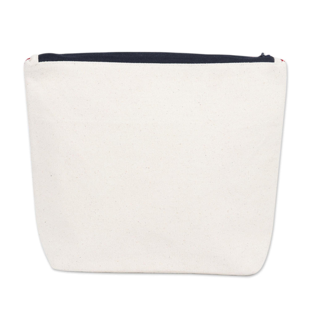 Artisan Made Embroidered Cotton Cosmetic Bag - Delhi Glamour