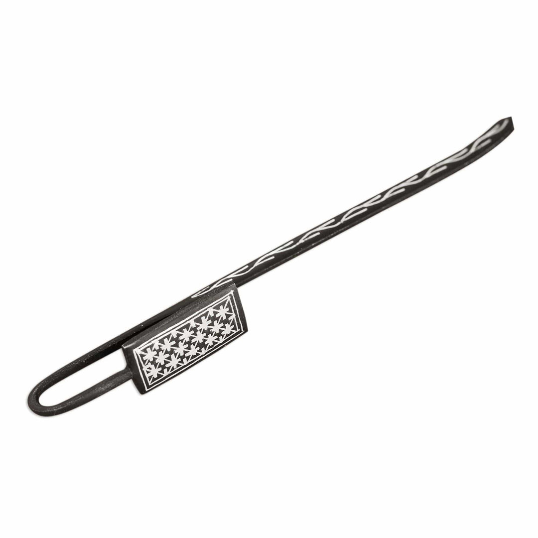 Traditional Indian Silver Inlay Bidriware Star Bookmark - Sunday Afternoon