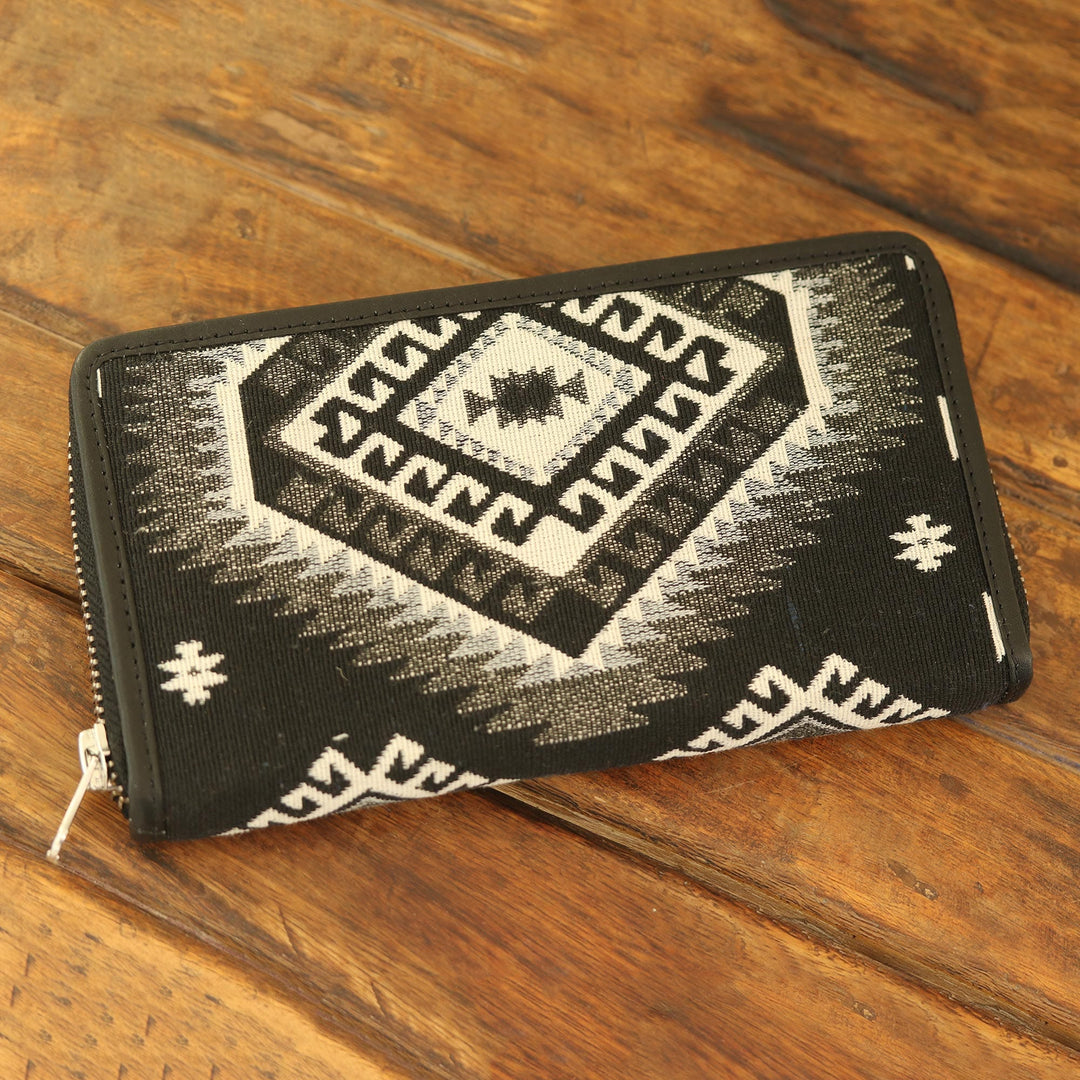 Woven Cotton and Leather wallet - Perfect Day