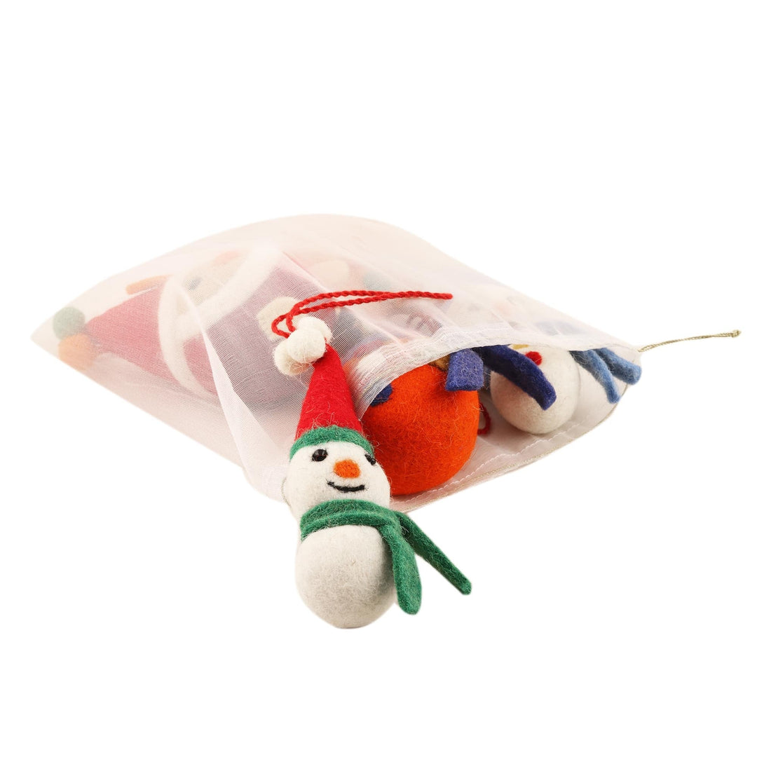 Wool Ornaments - Set of 5 - Christmas Friends