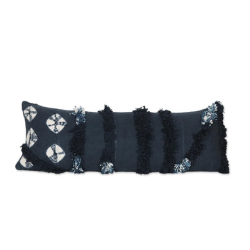 Embroidered Navy Cotton Cushion Cover - Pacific Dreams