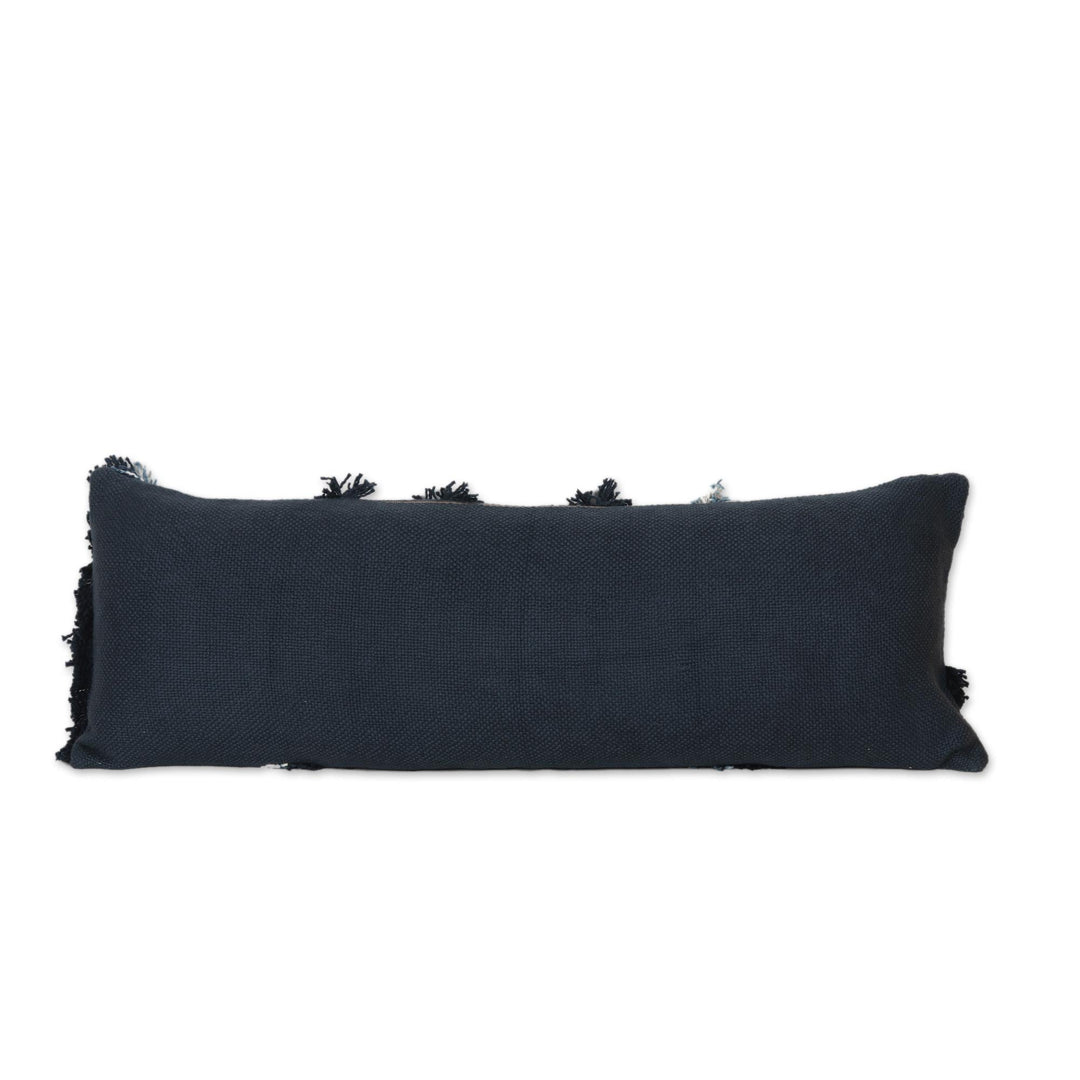 Embroidered Navy Cotton Cushion Cover - Pacific Dreams