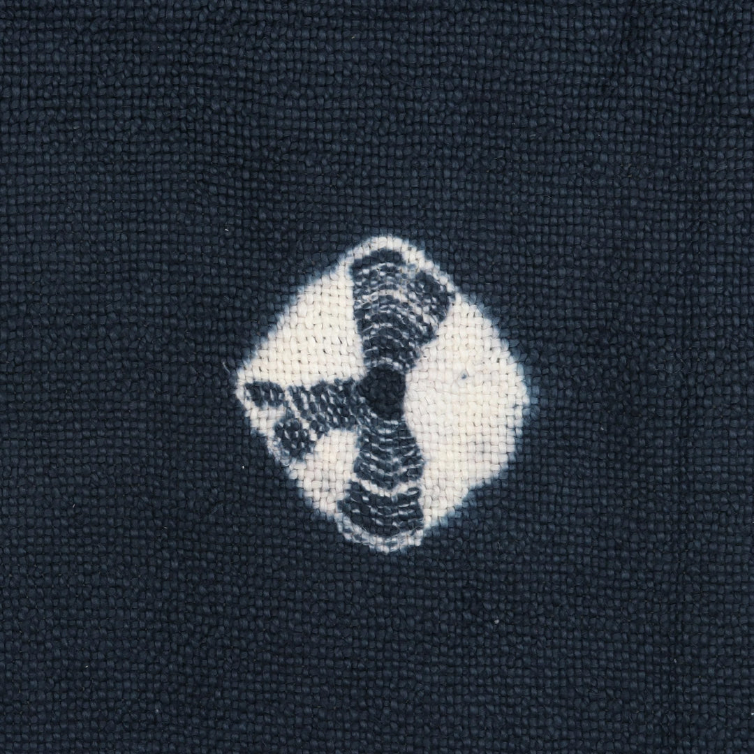 Navy Cotton Slub Throw with Tie-Dye Motif - Pacific Dreams