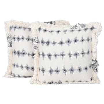 Tie-Dye Cotton Cushion Covers - Set of 2 - Diamond Waves