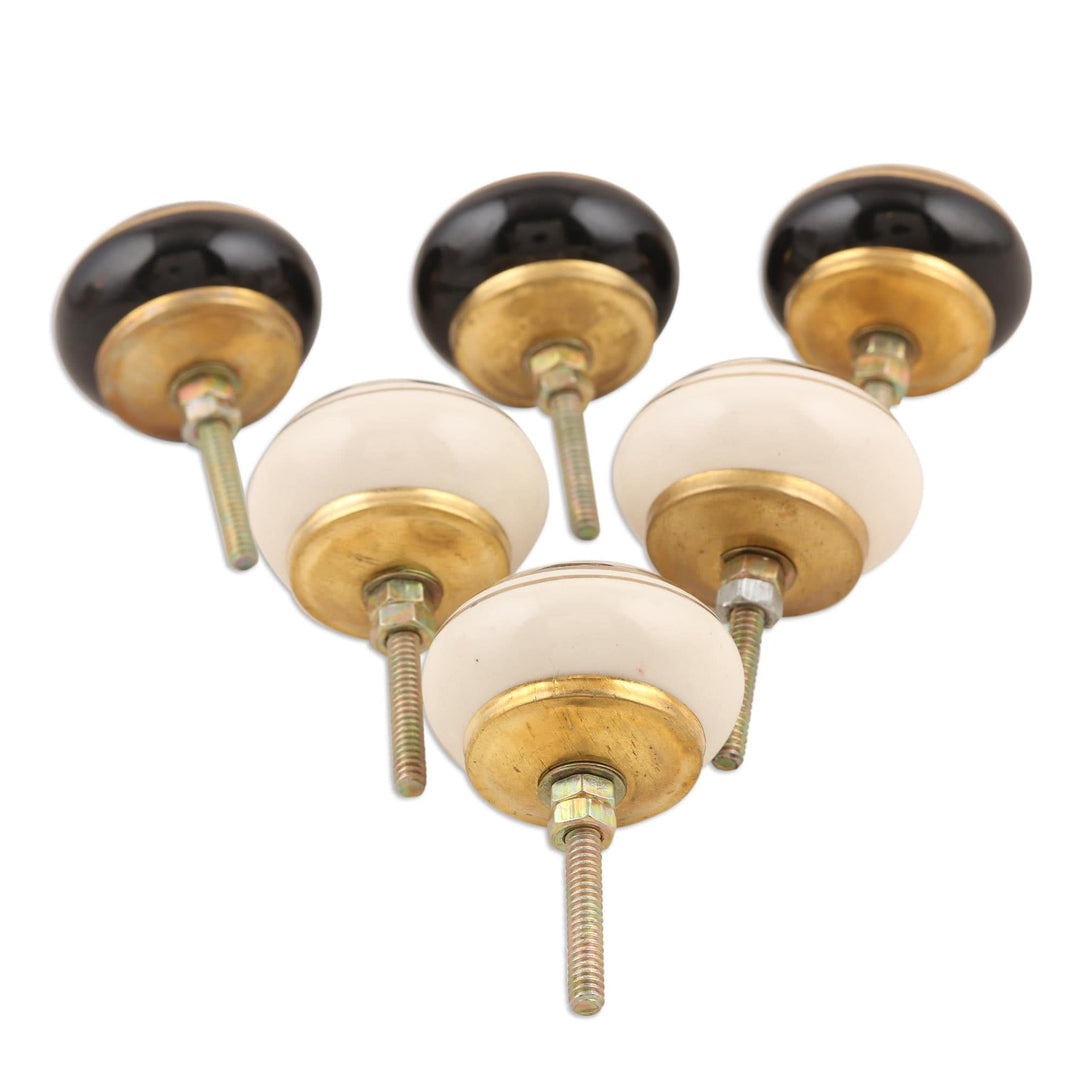 Handcrafted Ceramic Knobs from India (Set of 6) - Winter Palace
